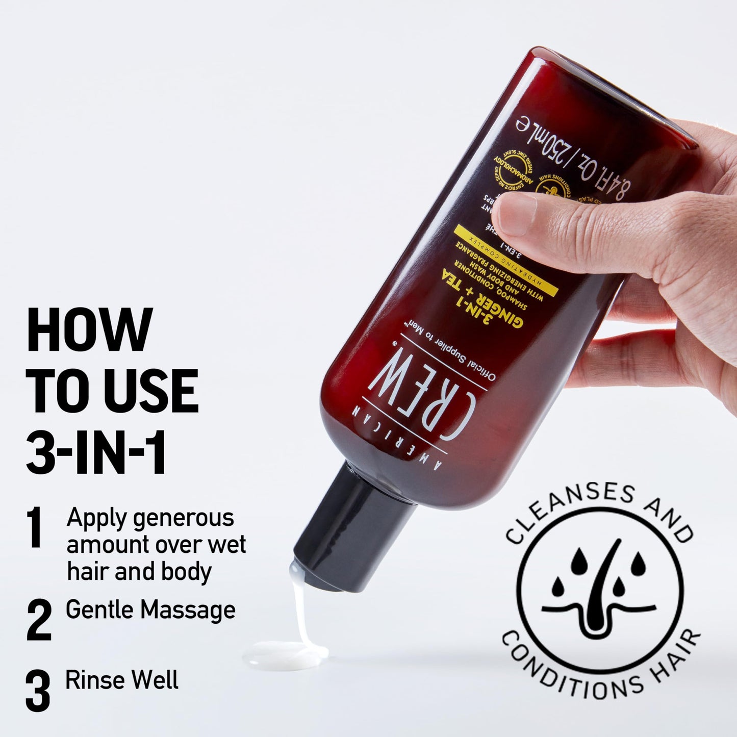 American Crew 3 in 1 Ginger + Tea Gel 1000ml