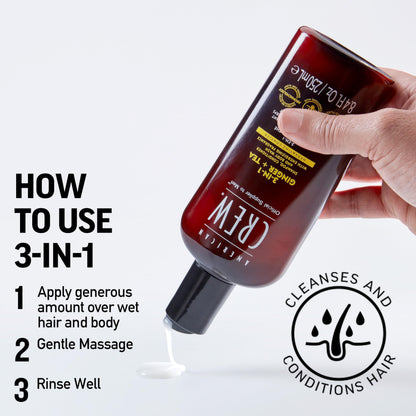 American Crew 3 in 1 Ginger + Tea Gel 1000ml