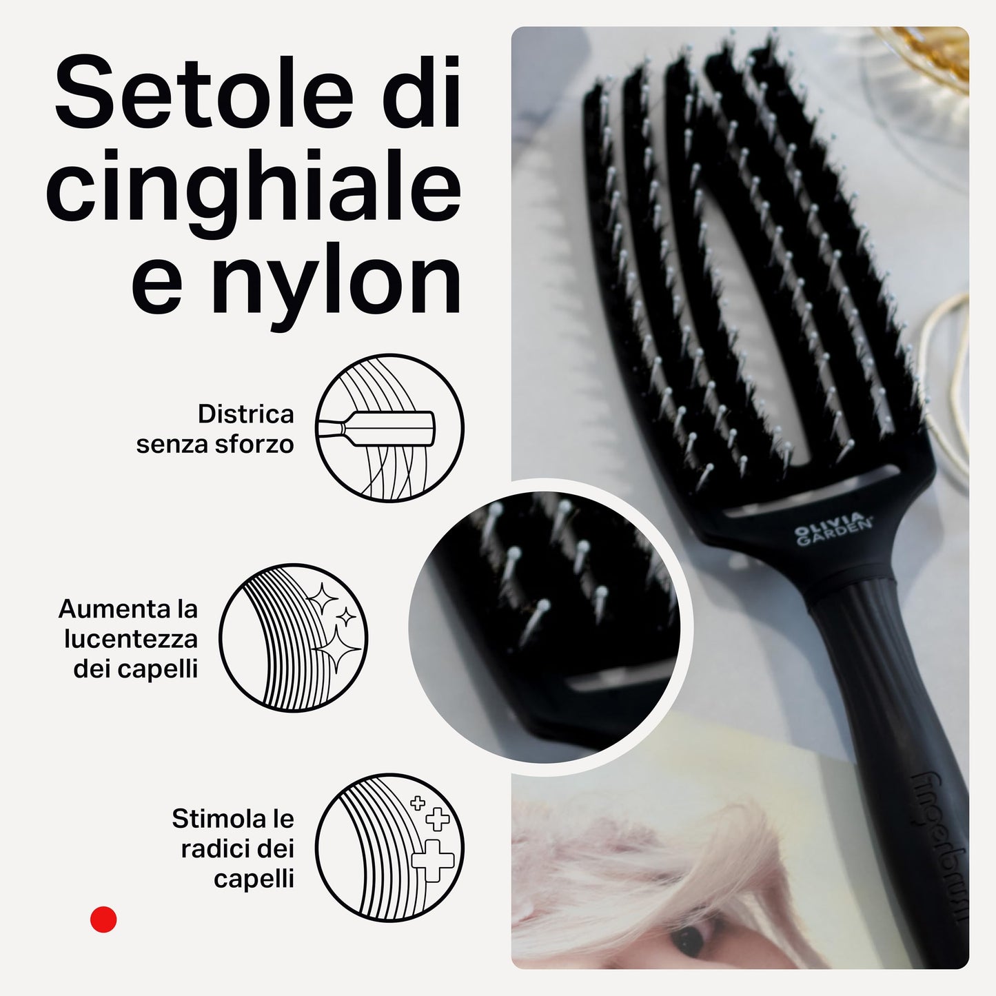 Olivia Garden 20 Finger Brush Combo Medium