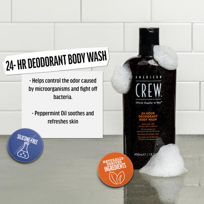 American Crew 24H Deodorant Body Wash Gel 450ml