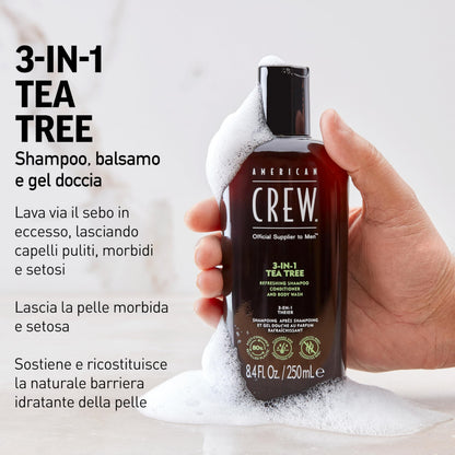 American Crew 3-in-1 Tea Tree Sh.+Cond.+Gel 450ml