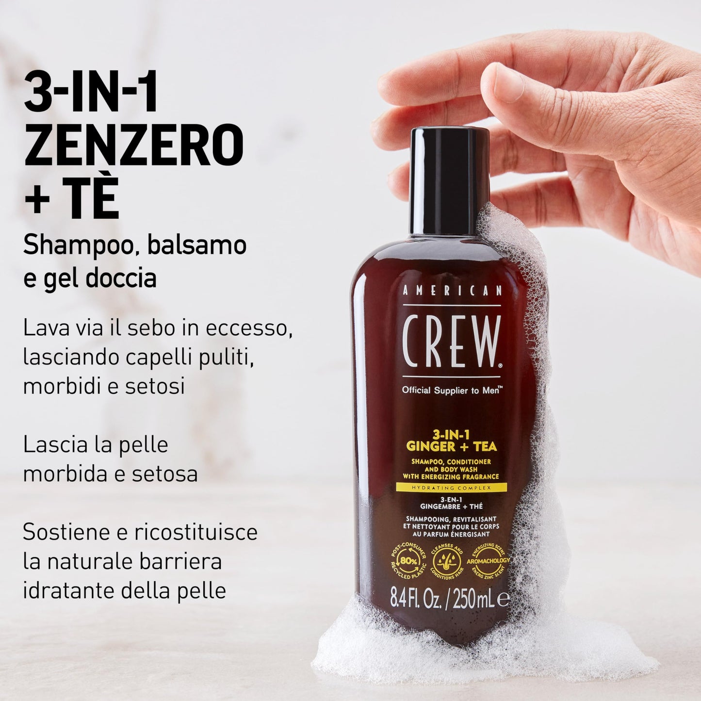 American Crew 3 in 1 Ginger + Tea Gel 450ml