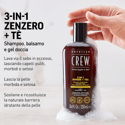 American Crew 3 in 1 Ginger + Tea Gel 450ml