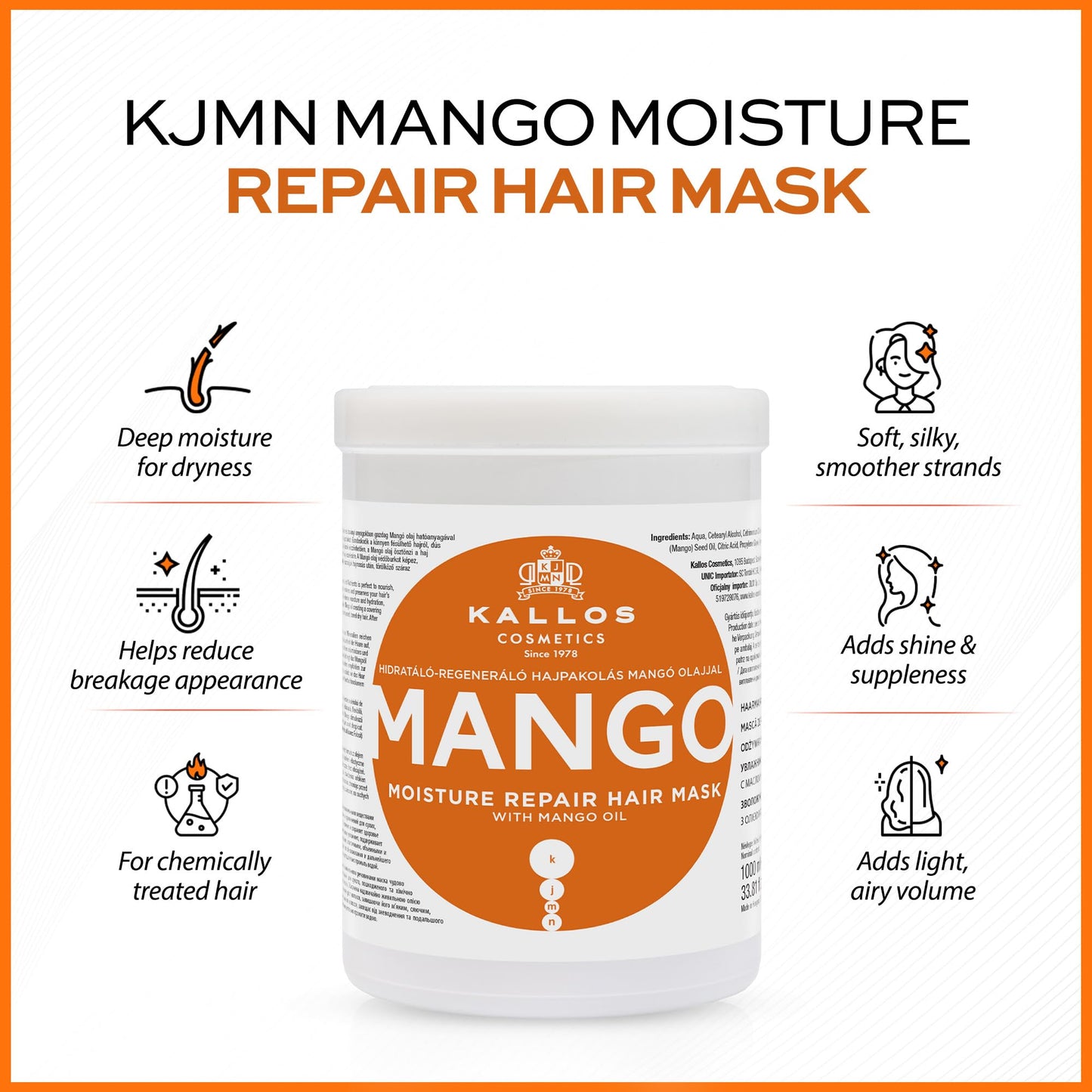 Kallos Mango Moisture Repair Mask 1000ml