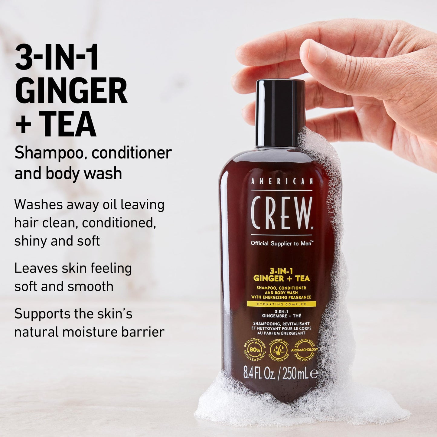 American Crew 3 in 1 Ginger + Tea Gel 1000ml