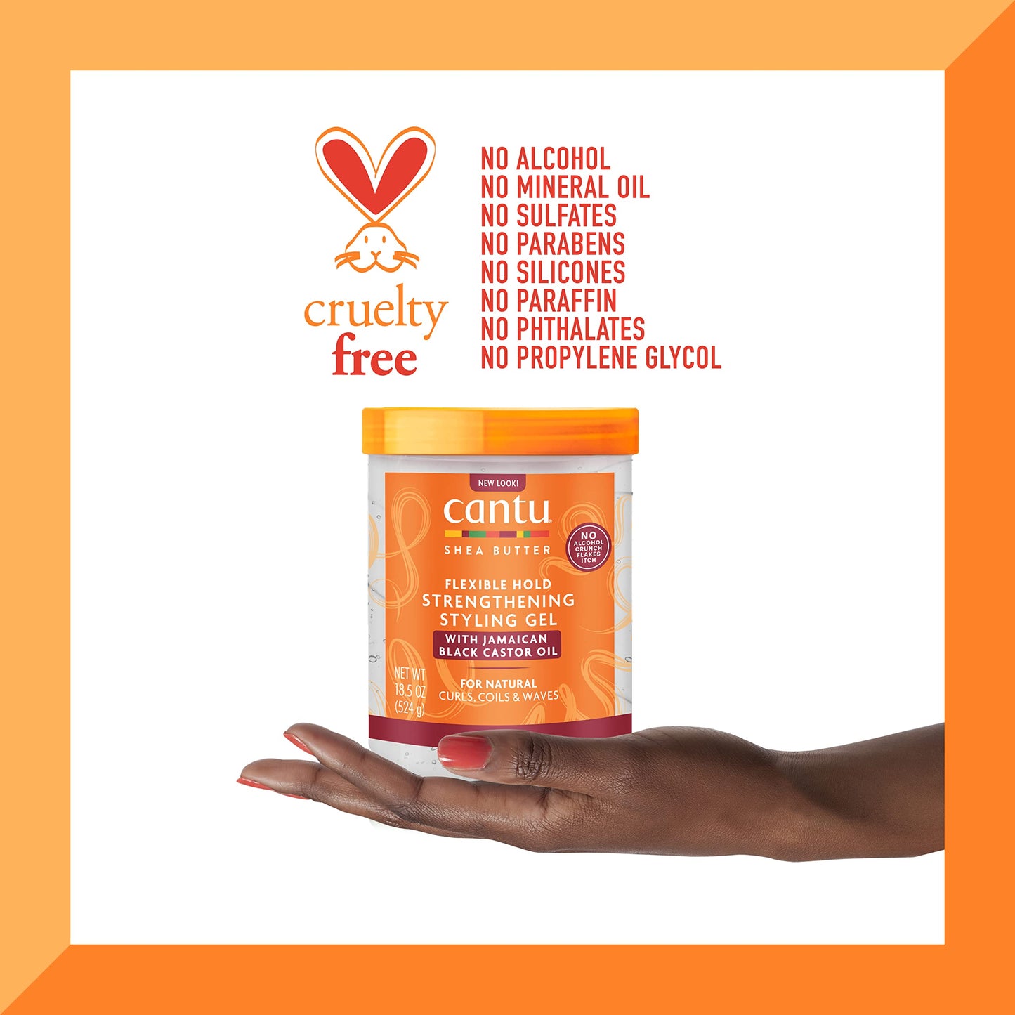 Cantu Shea Butter Flex Hold Black Castor Gel 524g