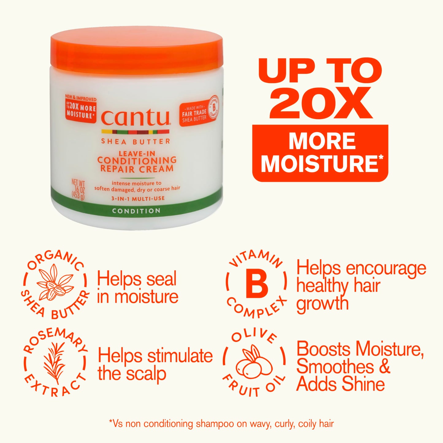 Cantu Shea Butter Leave-In Repair Conditioner 453g