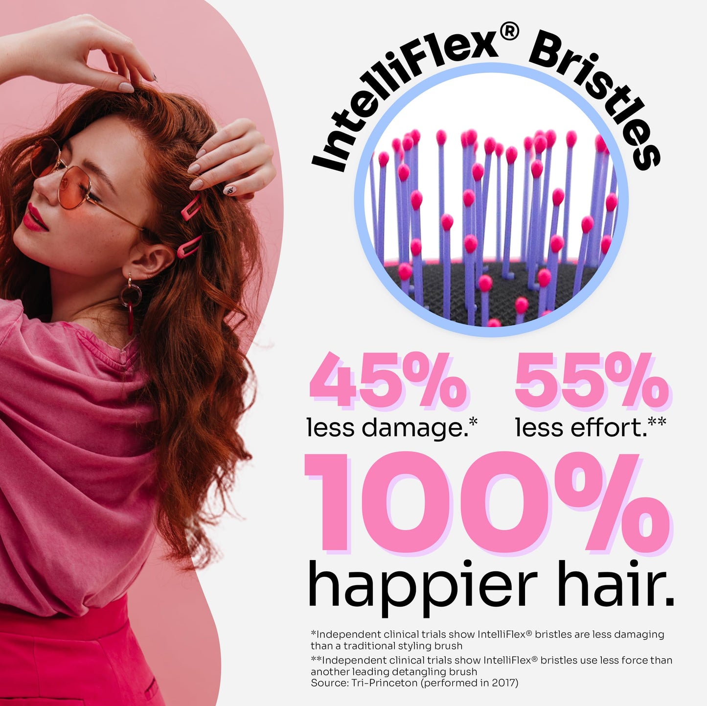 Wet Brush Detangler Thick Hair Pink