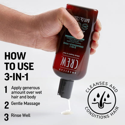 American Crew 3 in 1 Chamomile + Pine Gel 1000ml