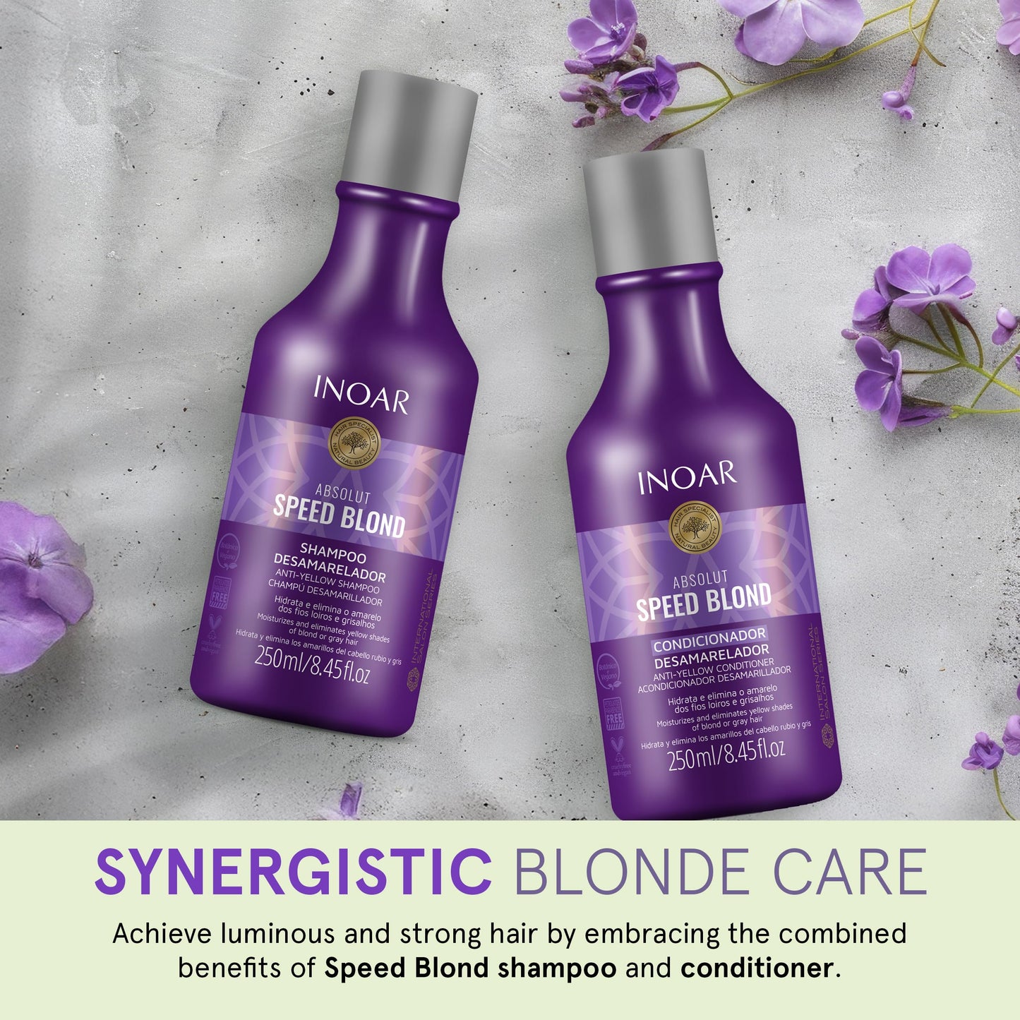 INOAR DUO Speed Blond Szampon250ml + Odżywka250ml