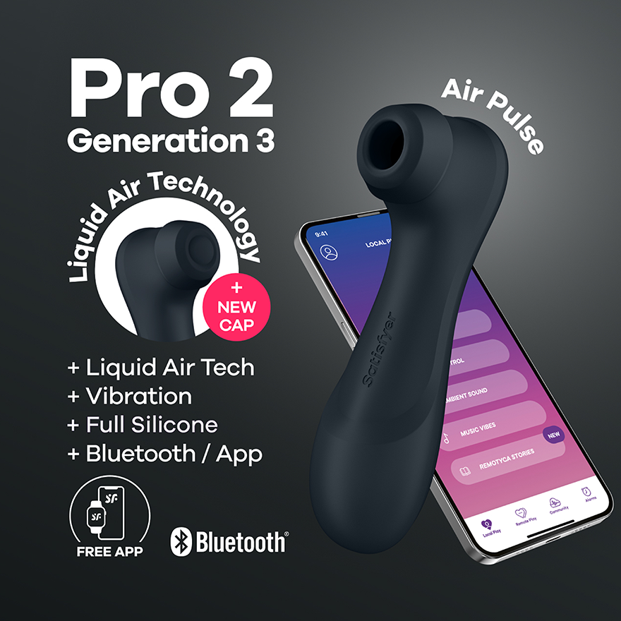 Vakuumsko valoviti vibrator za klitoris Satisfyer Pro 2 Generation 3 temno siv