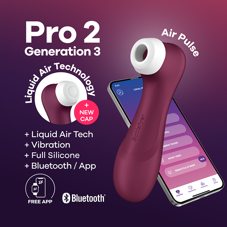 Vakuumsko-valovni vibrator za klitoris Satisfyer Pro 2 Generation 3 temno rdeč