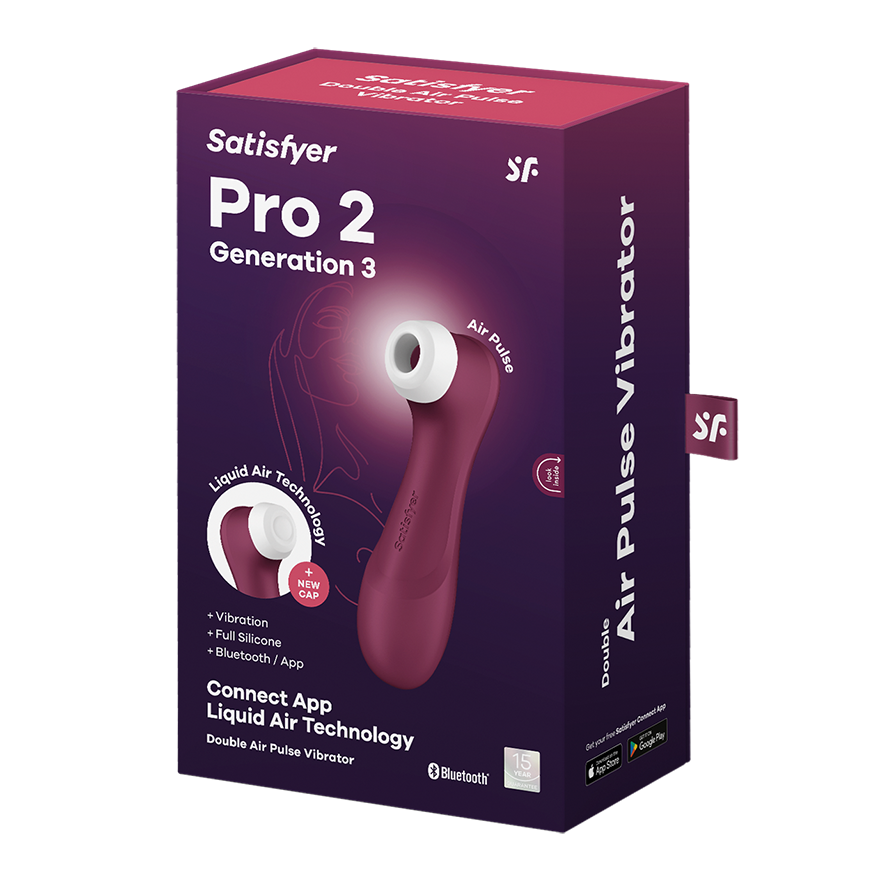 Vacuum-wave vibrator for the clitoris Satisfyer Pro 2 Generation 3 dark red