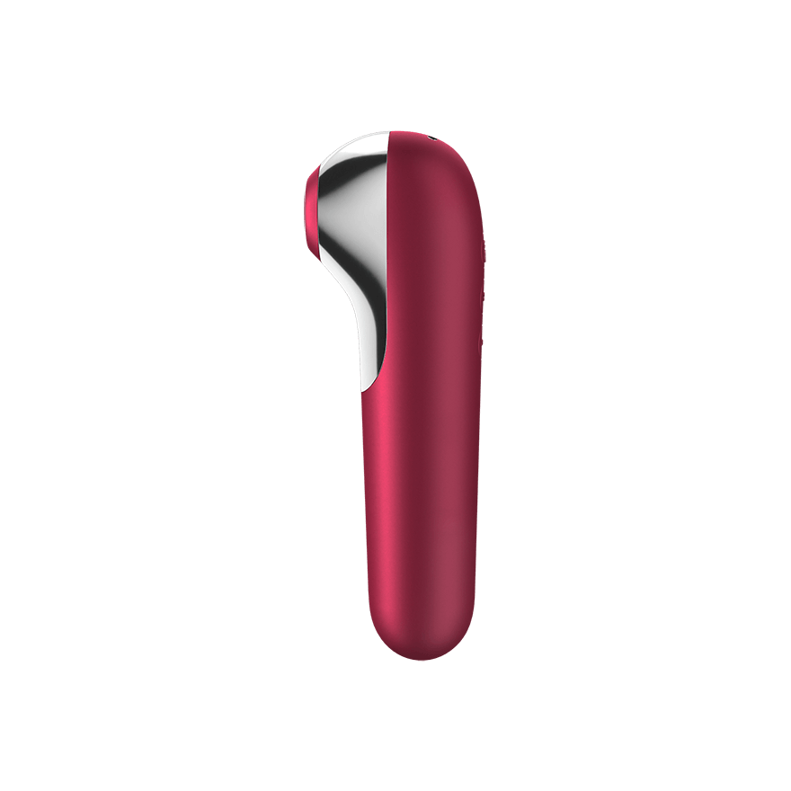 Vakuumsko-valovni vibrator za klitoris Satisfyer Dual Love Connect App temno rdeč