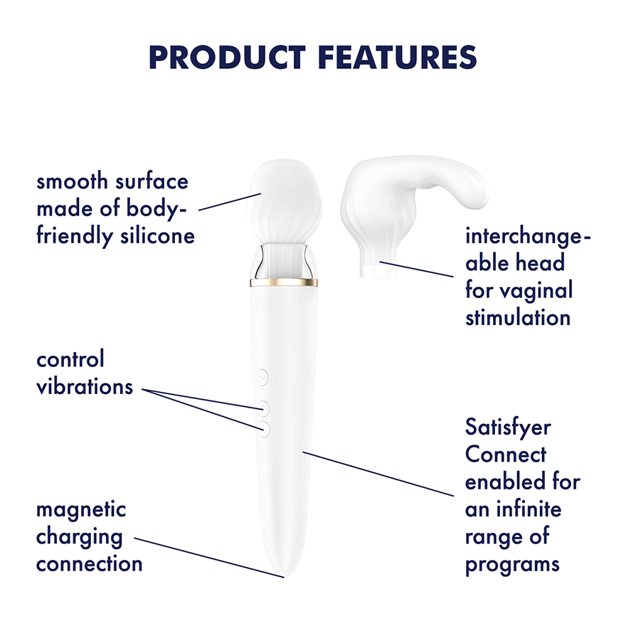 Multifunctional vibrator Satisfyer Double Wand-er Connect App