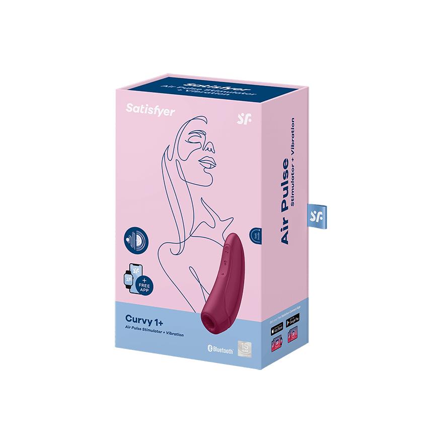 Vakuumsko valoviti vibrator za klitoris Satisfyer Curvy 1 temno rdeč