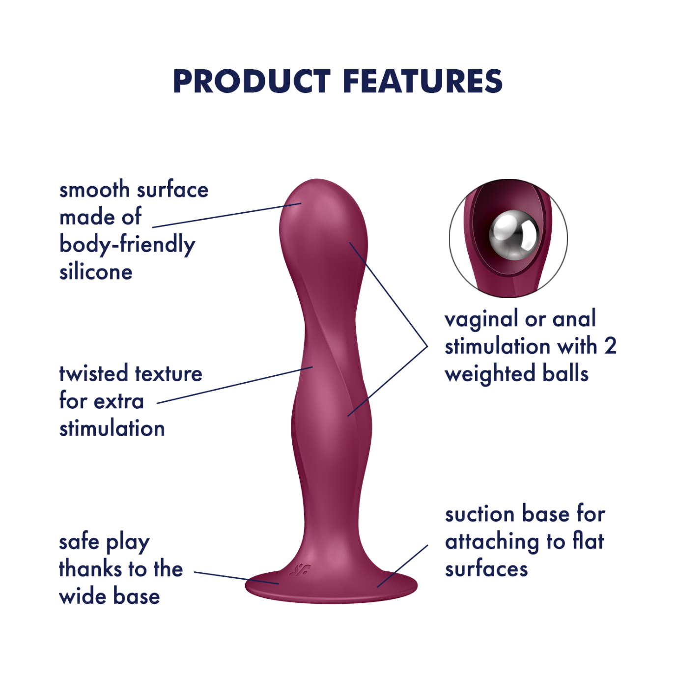 Satisfyer Double Ball-R - Rdeči dildo