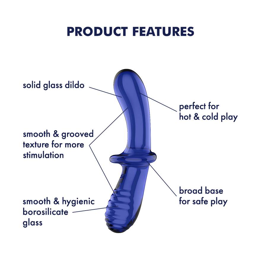 Stekleni dildo Satisfyer Double Crystal svetlo moder