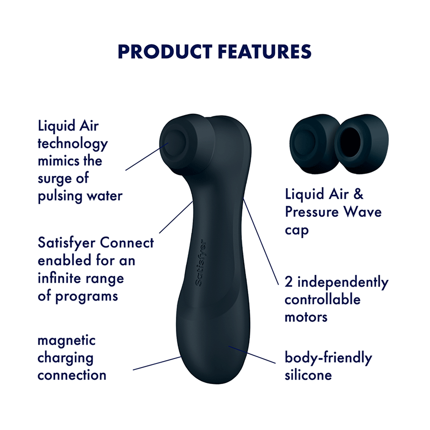 Vakuumsko valoviti vibrator za klitoris Satisfyer Pro 2 Generation 3 temno siv